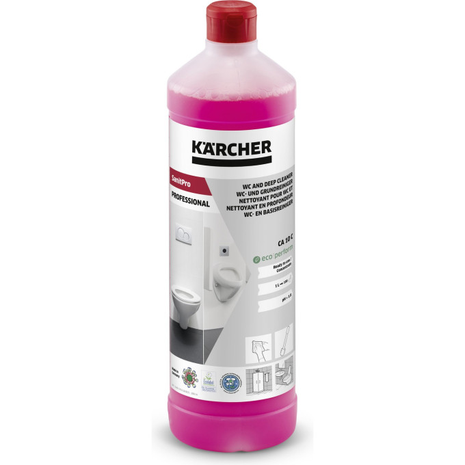 Средство для уборки в туалетах и общей чистки KARCHER SANITPRO CA 10 C ECO PERFORM 1л 569248